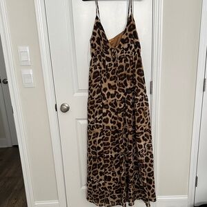 EUC FLYING TOMATO Leopard Print Maxi Dress